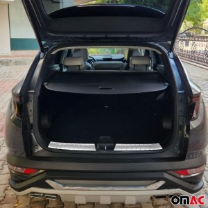 Hyundai Tucson Trunk Sill Cover - Omac - S.Steel - Gloss Silver - 2022-2025